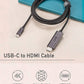 USB C to HDMI Cable for Home Office 3Ft 4K@60Hz,  USB Type-C to HDMI Braided Cable (Thunderbolt 3 Compatible) with Macbook Pro 2021/2020, Macbook Air/Ipad Pro 2020/2018, Samsung S21, and More