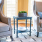 Simplify 24" End Side Table, 24 X 19.5 X 15.75, Antique Iced Blue