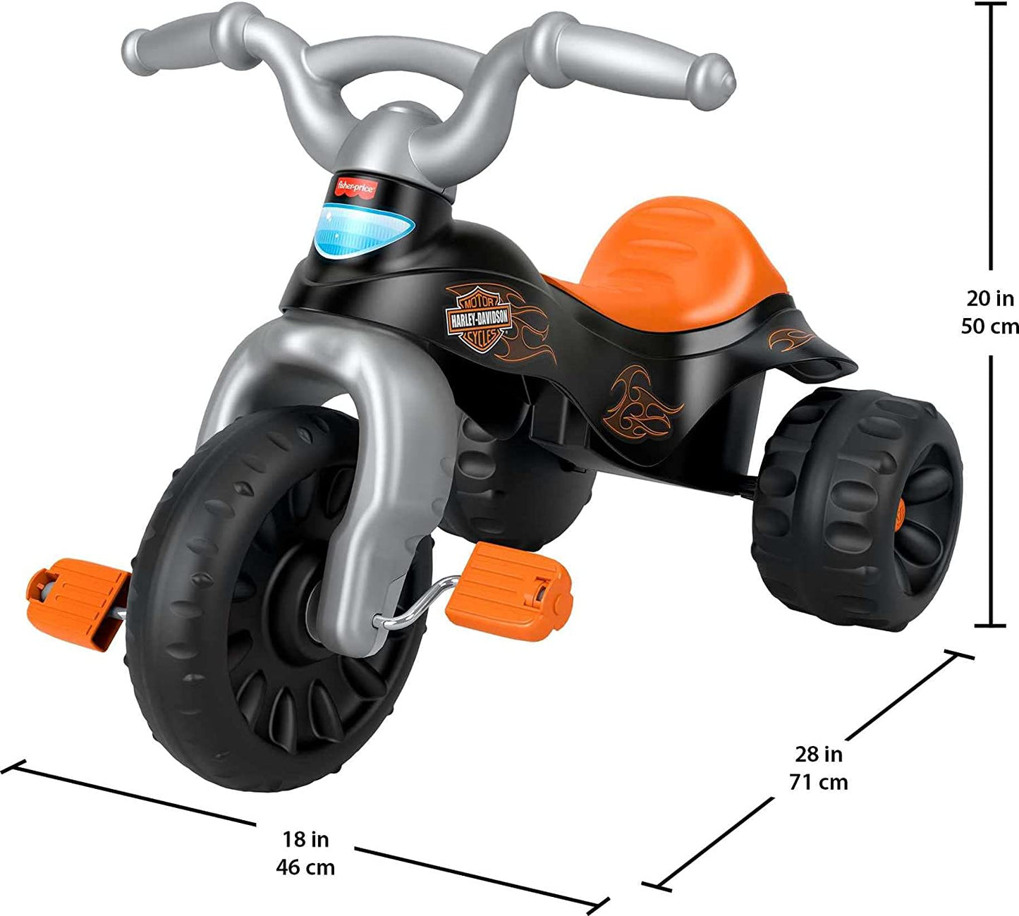 Harley-Davidson Tricycle with Handlebar Grips and Storage Area, Multi-Terrain Tires, Tough Trike [Amazon Exclusive]