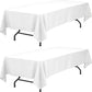 WEALUXE White Tablecloths for Rectangle Tables [60X102 Inch] White Table Clothes for 6 Foot Rectangle Tables, Washable Fabric Stain and Wrinkle Resistant [2 Pack]