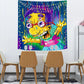 Honweii the Simpsons Tapestry Bart Tapestry Wall Hanging Home Decoration Blacnket for Bedroom(51.1'' X 59.1'' Inches,130*150 Cm)-2