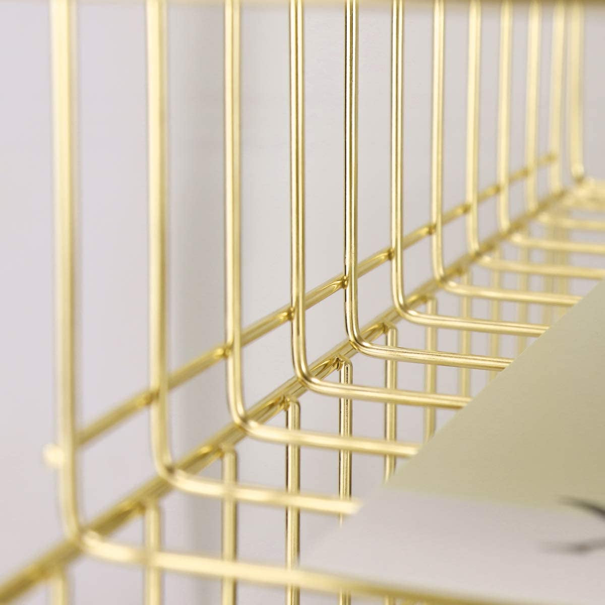 4-Tier Stackable Letter Tray, Gold Desk Organizer, Metal File Organizer Tray, Paper Holder Rack, Desk Accessories for School Home Office Supplies