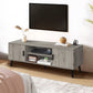 TV Stand for 55 Inch TV, Entertainment Center with Storage and Open Shelves, Mid Century TV Stand Table, Media Console for Living Room, Bedroom, Grey
