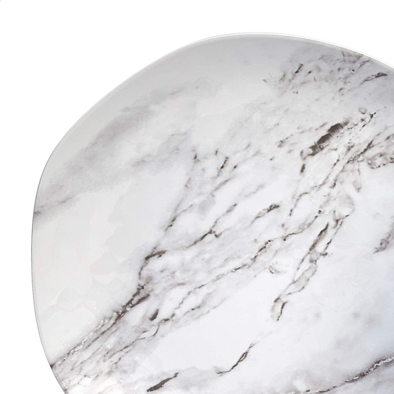 Melamine Dinnerware Set, Service for 4, White Marble - Set of 12