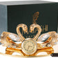 24K Gold Plated Loving Swans Figurine Clock Table Top Ornament for Home Office Desk Bedroom Decor Gift for Valentine'S Day Birthday Mother'S Day Anniversary Christmas Housewarming Present