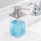 Mdesign Plastic Bathroom Vanity Counter Organizers, Dispenser Pump, Toothbrush Stand, Storage Jar, Soap Dish, for Cotton Swabs, Toothpaste, Makeup, Lumiere Collection, Clear/Brushed Chrome