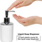Bathroom Accessories Set Bath Ensemble Includes Soap Dispenser, Toothbrush Holder, Tumbler, Soap Dish for Decorative Countertop and Housewarming Gift ,Snow White