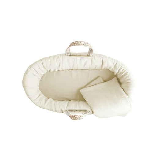 Tadpoles Muslin Cotton Gauze Baby Moses Basket Bedding Set, 3 Piece, Sand, One Size