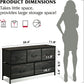 Dresser for Bedroom with 5 Drawers, Wide Chest of Drawers, Fabric Dresser, Storage Organizer Unit with Fabric Bins for Closet, Living Room, Hallway, Nursery, Charcoal Black Wood Grain Print