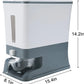 Household Rice Bucket with Lid and Measuring Cup ,Large Cereal Dry Food Storage Box, Measurable Rice Cylinder, Automatic Rice Dispenser Grain Storage Bin