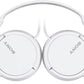 ZX Series Wired On-Ear Headphones, White MDR-ZX110