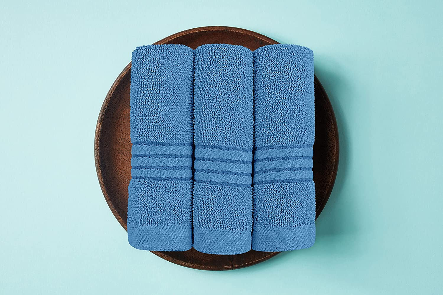 8-Piece Luxury Towel Set, 2 Bath Towels, 2 Hand Towels, and 4 Wash Cloths, 600 GSM 100% Ring Spun Cotton Highly Absorbent Towels for Bathroom, Sports, and Hotel (Electric Blue)