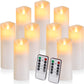 Flickering Flameless Candles with 10-Key Timer Remote, Exquisite Decor Battery Operated Candles Outdoor Heat Resistant with Realistic Moving Wick LED Flames
