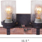 Farmhouse Wall Sconce Light Fixtures Wood Metal 2-Light Bathroom Vanity Lights over Mirror with Bubble Glass Shade for Bedroom,Kitchen,Living Room,Hallway W0019
