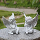 Set of 2 Cherubs Angels Resin Garden Statue Figurine, Indoor Outdoor Home Garden Decoration, Adorable Angel Sculpture Memorial Statue 4"
