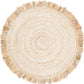 Braided Collection 3' round Beige BRD451B Handmade Boho Fringe Reversible Cotton Area Rug
