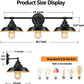 Farmhouse Rustic Style Vintage 3-Lights Vanity Wall Sconce Lighting,  E26 Base Metal Matte Black Industrial Bathroom Wall Light Fixture for Bathroom Vanity Mirror Cabinets Dressing Table