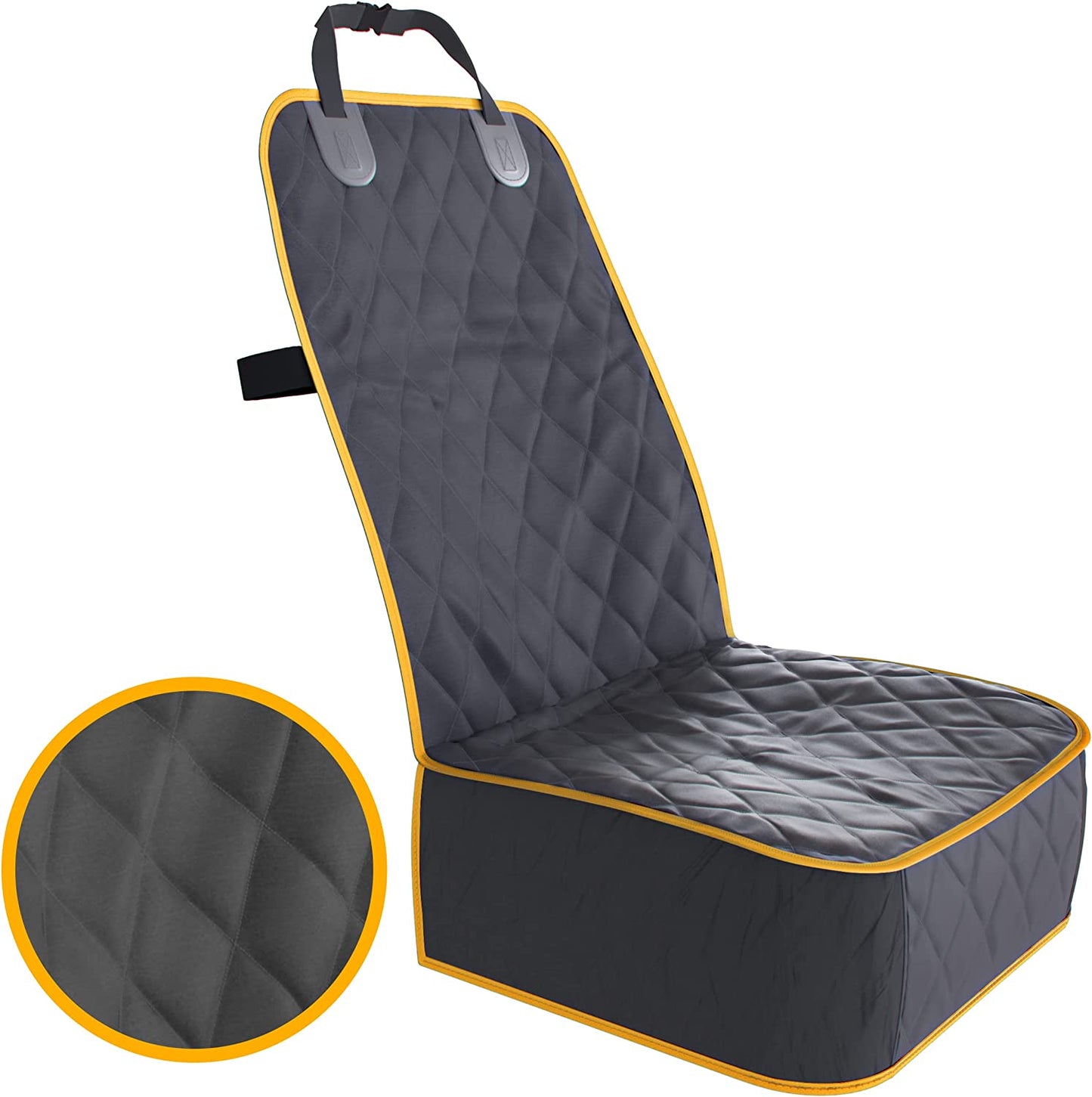 Front Seat Dog Cover, Durable Protector against Mud & Fur Waterproof, Scratch Proof & Nonslip Seat Pet Cover - Dog Car Seat Cover for Front Seat with Safety Anchors for Cars, Trucks & Suvs