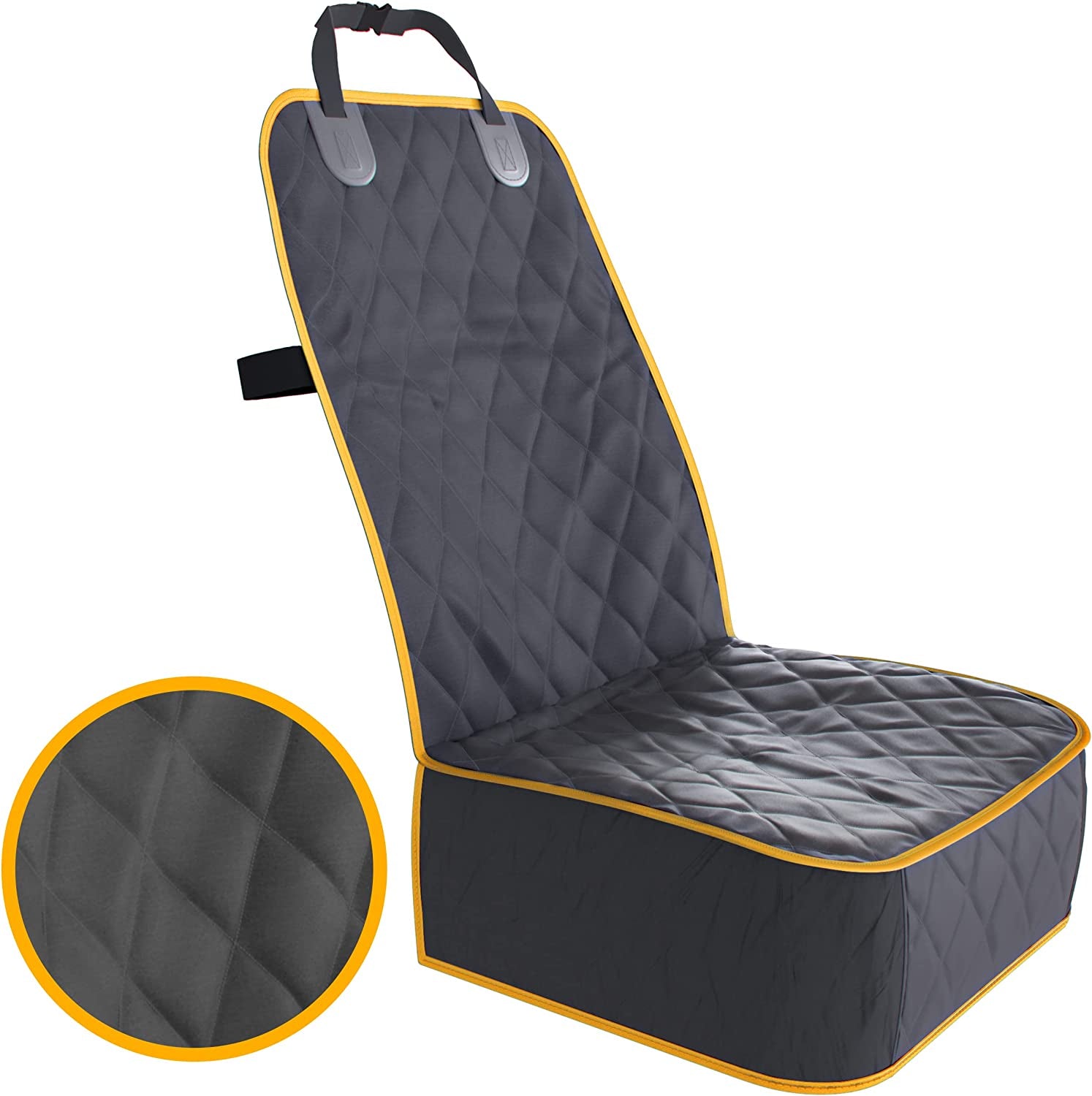 Front Seat Dog Cover, Durable Protector against Mud & Fur Waterproof, Scratch Proof & Nonslip Seat Pet Cover - Dog Car Seat Cover for Front Seat with Safety Anchors for Cars, Trucks & Suvs