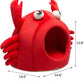 Self-Warming Crab Pet House Bed 2 in 1 Foldable Cushion Mat for Dogs and Cats, 14.6 X 14.6 Inches