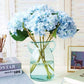 3PCS Artificial Flowers Hydrangeas Flowers Silk Bouquet for Wedding Bridal Office Home Party Decoration (All Light Blue)