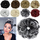 Hair Bun Extensions Messy Curly Hair Scrunchies Hairpieces Synthetic Donut Updo Hair Pieces for Women Girls 1PCS Natural Black Mix White