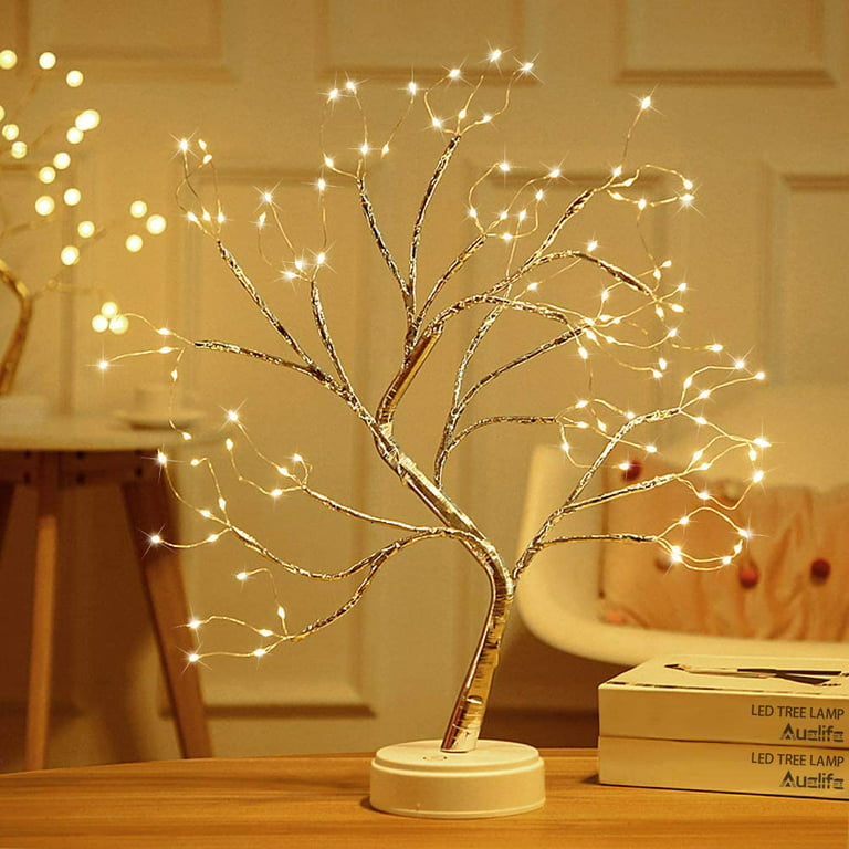 20" 108 LEDs Tabletop Bonsai Tree Light-Fairy Light Spirit Tree Lamp, Lighted Artificial Christmas Tree Light for Decoration Inside Aesthetic Room Home Bedroom Night Light Decor, USB /Battery Powered