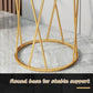 Faux Marble Side Table X-Shape Round End Table Modern Small Accent Home Decor for Living Room Black/White