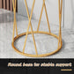 Faux Marble Side Table X-Shape Round End Table Modern Small Accent Home Decor for Living Room Black/White