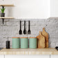 Kitchen Canisters with Bamboo Lids, Airtight Metal Canister Set, Coffee, Sugar, Tea, Flour Storage Containers, Farmhouse Kitchen Decor, Mint, 5.25” X 6.75”, Set of 3