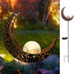 Garden Solar Lights Pathway Outdoor Moon Crackle Glass Globe Stake Metal Lights,Waterproof Warm White LED for Lawn,Patio or Courtyard (Bronze)