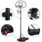 SmileMart 5.2-7ft Height Adjustable Basketball Hoop System for Outdoor, Black