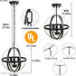 DLLT Chandelier Farmhouse Hanging Lighting, 3 Lights Globe Ceiling Light Fixture, Metal Swag Pendant Lighting for Kitchen, Dining Room, Living Room, Hallway, Bedroom, Entryway, E12 Base Gold