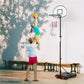 SmileMart 5.2-7ft Height Adjustable Basketball Hoop System for Outdoor, Black
