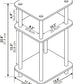 Just 3-Tier Turn-N-Tube End Table / Side Table / Night Stand / Bedside Table with Plastic Poles, 1-Pack, French Oak Grey/Black