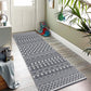 Extra Long Boho Runner Rug 2' X 6', Reversible Cotton Moroccan Throw Rug Bathroom Runner, Washable Hand Woven Hallway Runner Rug, Farmhouse Runner for Entryway, Bedroom and Kitchen, Grey