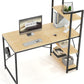 Computer Desk with Shelves Storage 47 INCH Study Writing Desk for Home Office Desks,Modern Simple Style Steel Frame Wood for PC Table with Bookshelfs
