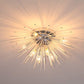 Sputnik Chandelier, 8-Light Flush Mount Ceiling Light for Bedroom, Living Room, Dining Room, Office (Silver)