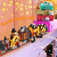 Christmas Village Sets - LED Lighted Christmas Village Houses with Figurines, Christmas Village Collection Indoor Room Decor - Collectible Buildings (12 PCS)