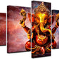 5 Pieces Hindu God Ganesha With Cosmic Planet Canvas Pictures Hd Printed Wall Art for Living Room Decor Buddhism Posters 40x20inch(100x50cm) Framework
