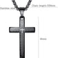 Cross Necklace for Men Cross Pendant STRENGTH Bible Verse Stainless Steel Necklace
