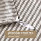 100% Natural Cotton 2Pcs Striped Duvet Cover Sets,White Duvet Cover with Grey Stripes Pattern Printed Comforter Cover,With Zipper Closure & Corner Ties(Twin Size)