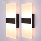 Modern Wall Sconce 12W LED Wall Lights Indoor Acrylic Modern Wall Light Set of 2 LED Wall Lamp for Hallway Living Room Corridor Bedroom, Warm White