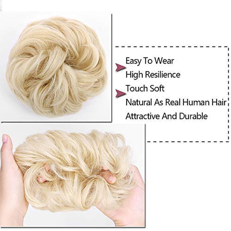 1PCS Messy Hair Bun Hair Scrunchies Extension Curly Wavy Messy Synthetic Chignon for Women Updo Hairpiece