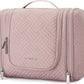 Toiletry Bag, Travel Toiletry Organizer with Hanging Hook, Water-Resistant Cosmetic Makeup Bag Travel Organizer for Shampoo, Full Sized Container, Toiletries, Pink