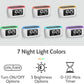 Glow Small Alarm Clock Radio for Bedrooms with 7 Color Night Light, Dual Alarm, Dimmer, USB Charger, Battery Backup, Nap Timer, FM Radio with Auto-Off Timer for Bedside（White）
