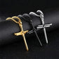 Cross Necklace for Men Cross Pendant STRENGTH Bible Verse Stainless Steel Necklace