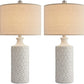 Pokat 24.75’’ Modern Contemporary Ceramic Table Lamp Set of 2 for Living Room White Desk Decor Lamps for Bedroom Study Room Office Farmhouse Bedside Nightstand Lamp End Table Lamps