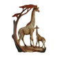 Zeckos Giraffe Family Carved Wood Look Resin Statue