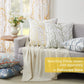 White Tree Curtains for Bedroom 84Inch Half-Blackout Yellow Grey Print Branch Curtains for Living Room Window Treatment Set 50”W Grommet Top Set of 2